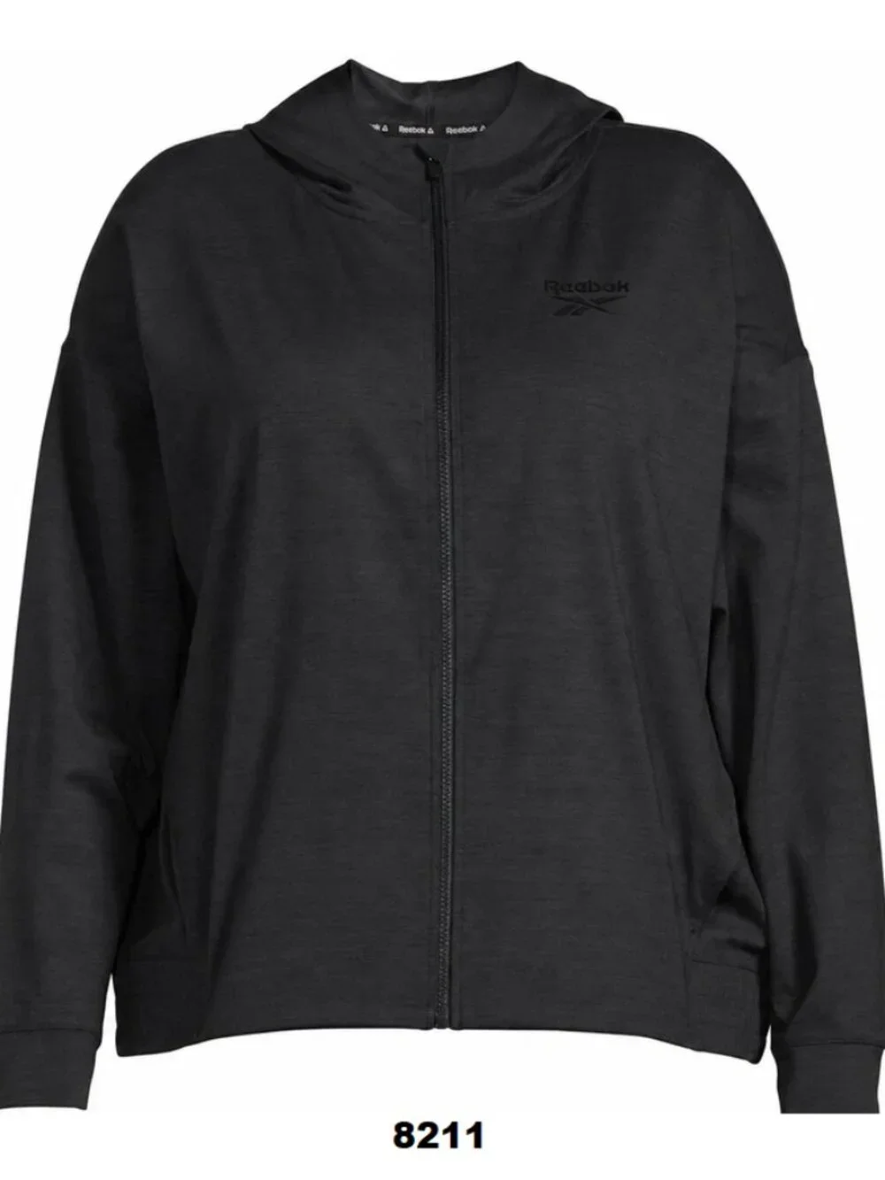 NWT Reebok Men's Small Black Dime Full Zip Hoodie Athletic Training Jacket